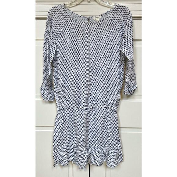 Soft JOIE Casual Elastic Waist Mini Dress 3/4 Sleeves Ruffle Hem Anthropologie - Picture 3 of 7